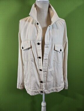 Banana Republic Cream  Designer Button Jacket Size XL